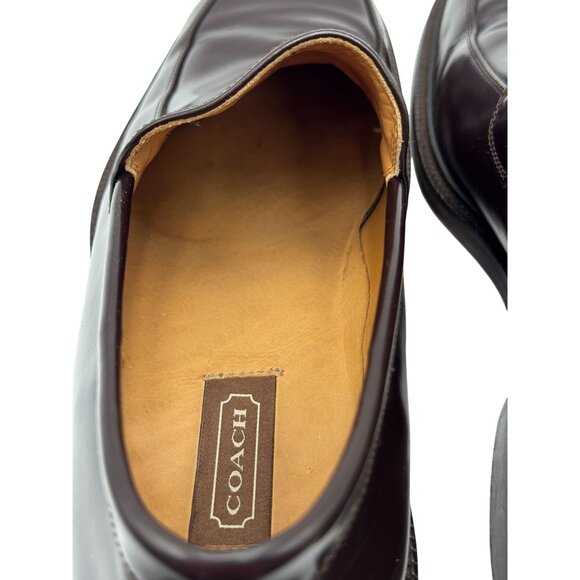 Coach Mens 12D Carson Slip-On Loafers Classic Dress Shoes Brown Leather Italy - Picture 16 of 16